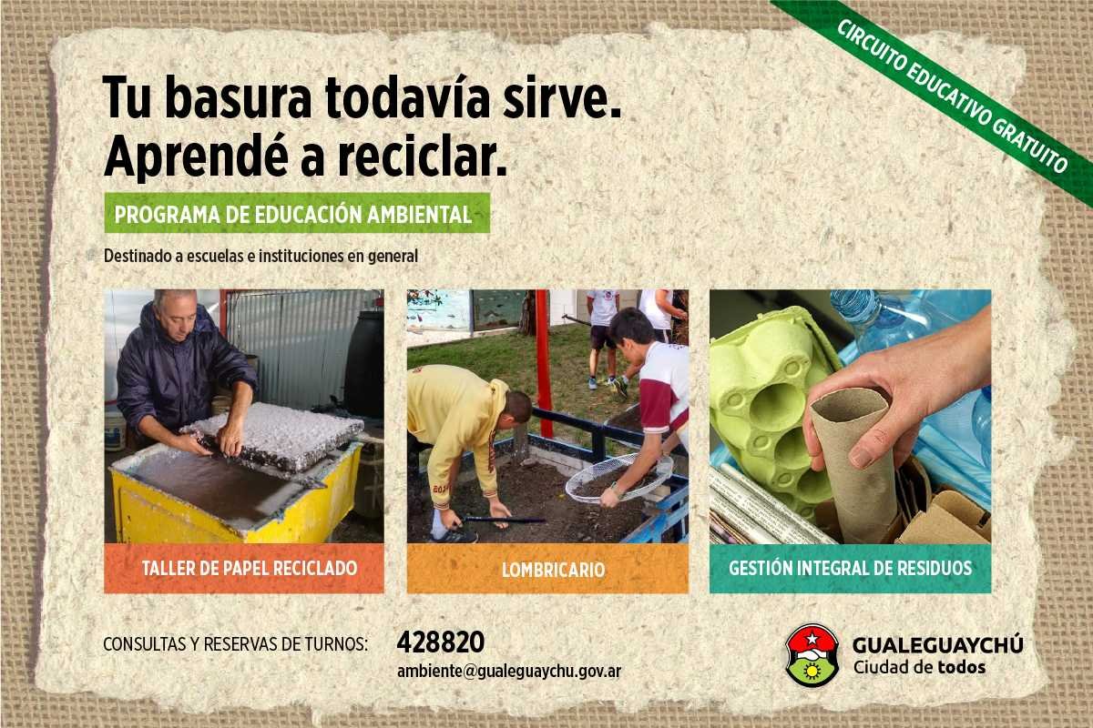 aprender a reciclar para cuidar el planeta municipalidad gualeguaychú