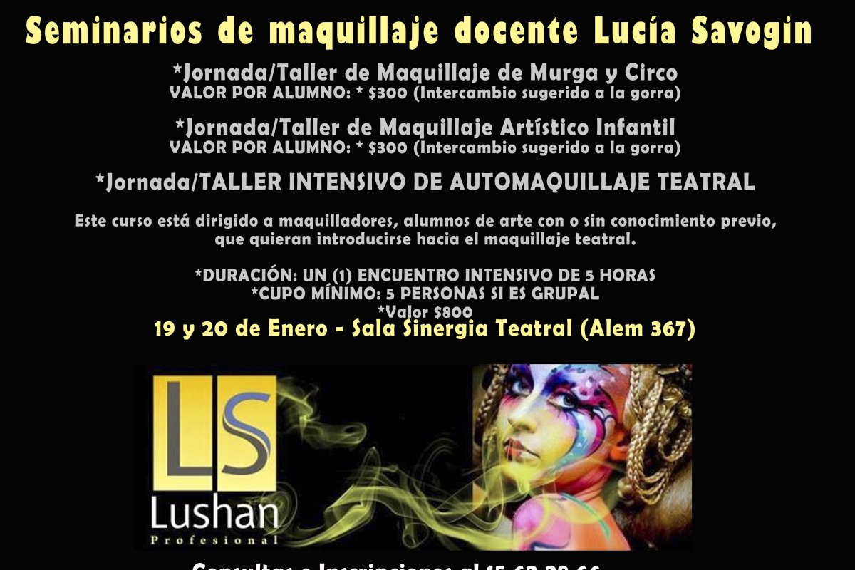 Seminarios de Maquillajes en Sinergia Teatral - Municipalidad Gualeguaychú  Entre Ríos Argentina