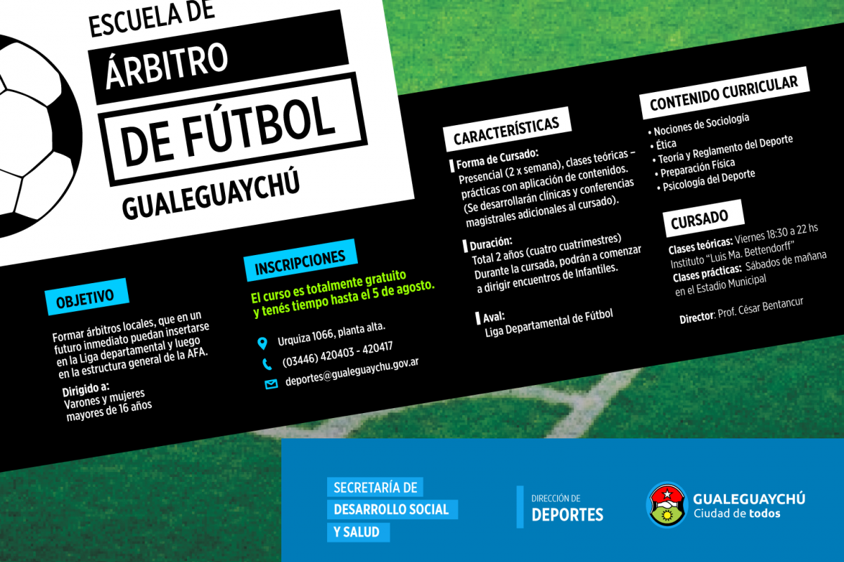 Inscripciones para el curso de árbitro de fútbol